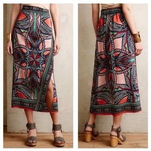 Maeve Anthropologie Silk Wrap Style Maxi Skirt Size 4